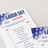 Labor Day Ever or Never Game Printable