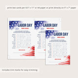 Labor Day Word Search with Hidden Message and Answer Key Printable