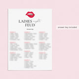 Ladies Night Feud Questions and Answers Printable