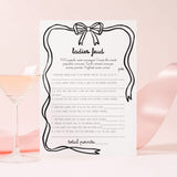 Ladies Night Games Bundle Printable Black Bow Theme