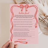 Printable Ladies Night Games Coquette Wavy Border