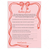 Pink Wavy Border Ladies Feud Game with Answers Printable by LittleSizzle