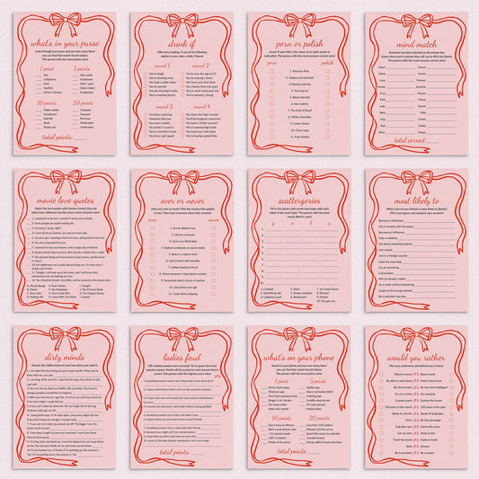 Girls Night Games Printable Wavy Border by LittleSizzle