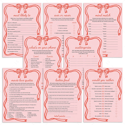 Printable Ladies Night Games Coquette Wavy Border by LittleSizzle