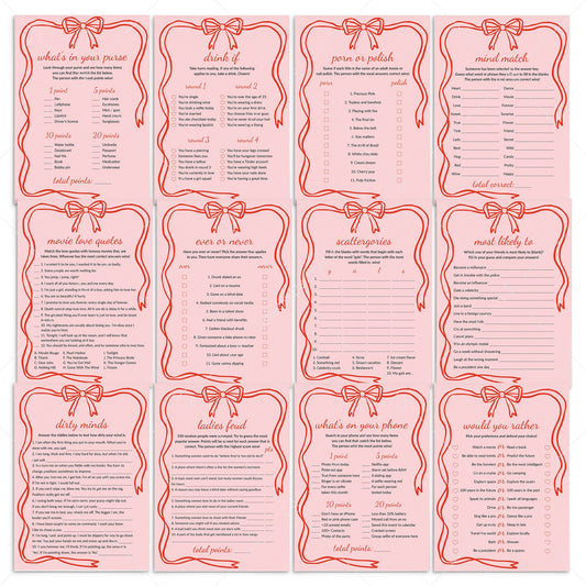 Girls Night Games Printable Wavy Border by LittleSizzle