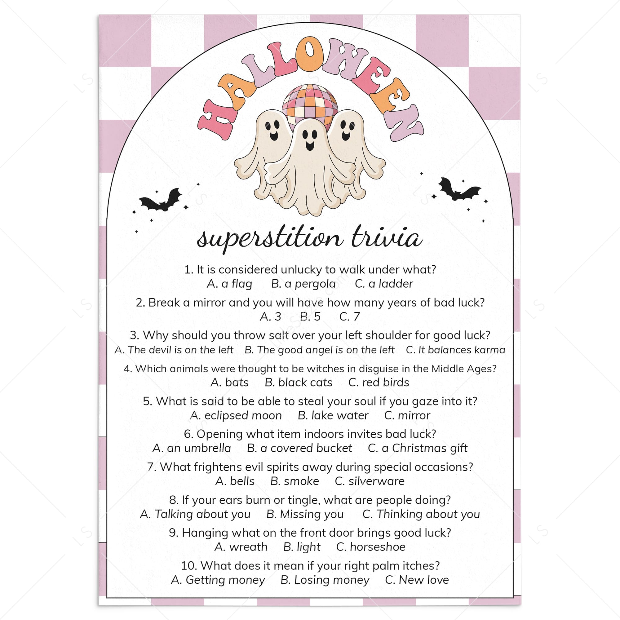 Ghouls Party Game Superstition Trivia Quiz Download by LittleSizzle