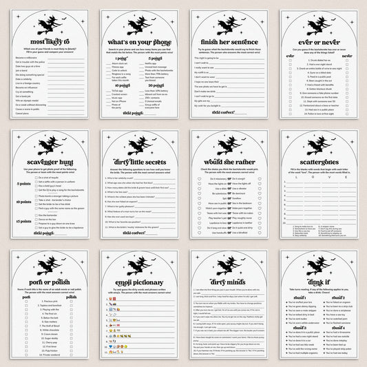 Let's Go Witches Bachelorette Games Printable by LittleSizzle