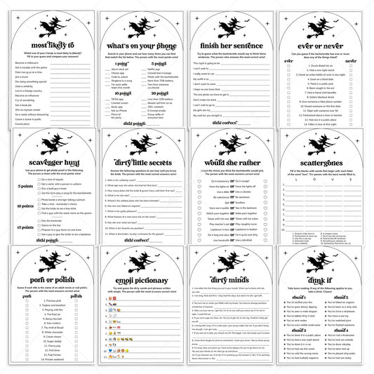 Let's Go Witches Bachelorette Games Printable by LittleSizzle