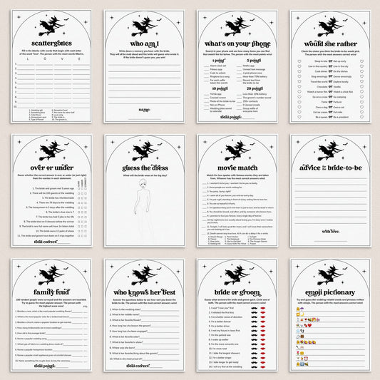 This Witch Is Getting Hitched Bridal Shower Bundle Printable | 12 Popular Games by LittleSizzle