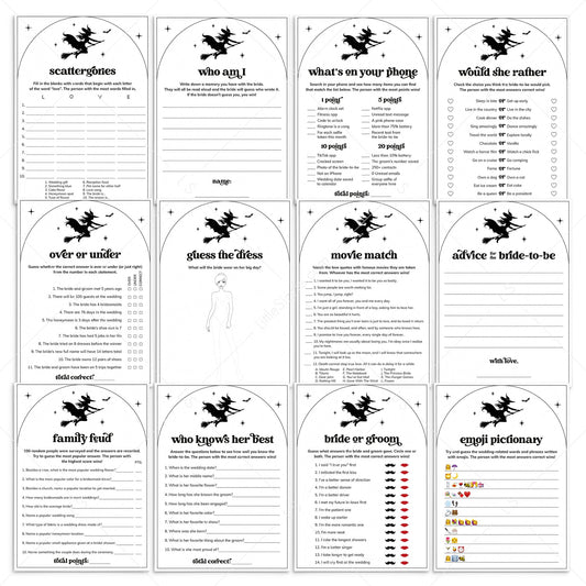 This Witch Is Getting Hitched Bridal Shower Bundle Printable | 12 Popular Games by LittleSizzle