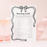 Printable Love Songs Matching Game