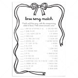 Printable Love Songs Matching Game by LittleSizzle