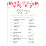 Love Song Match Game Printable with Answers by LittleSizzle
