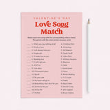 Printable Valentine Love Song Match Game with Answers by LittleSizzle