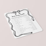 Printable Love Songs Matching Game