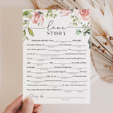 Funny Bridal Shower Mad Libs Love Story Printables