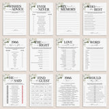 60th Anniversary Games Printable Floral Married in 1966 by LittleSizzle