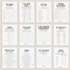 Married in 1969 55th Wedding Anniversary Party Games Bundle by LittleSizzle