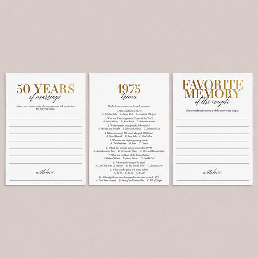 50th Anniversary Party Games Married in 1975 Printable by LittleSizzle