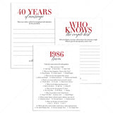 40th Anniversary Party Games Married in 1986 Ruby Wedding by LittleSizzle