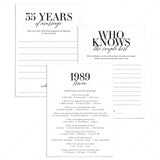 36th Anniversary Party Games Married in 1989 Printable by LittleSizzle