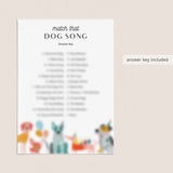 Dog Party Game Match That Dog Song with Answers Printable