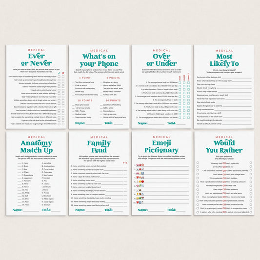 Nurse Games Printable for Nurse Week, Nurse Student Graduation or Nurse Retirement by LittleSizzle