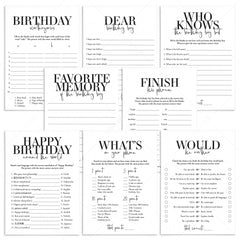 Modern Birthday Games for Him Printable by LittleSizzle