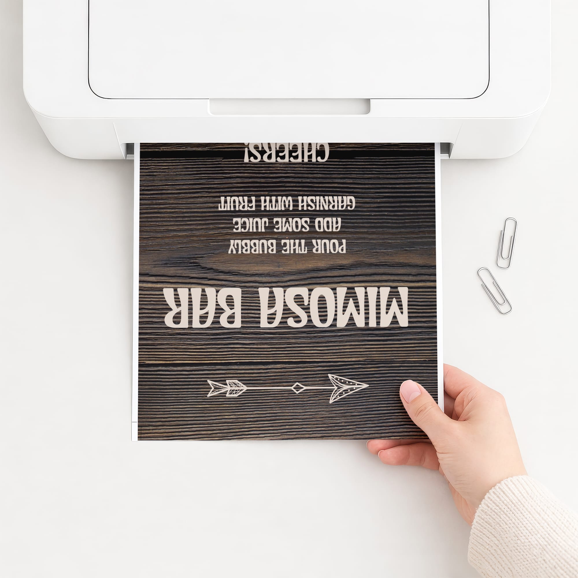 Dark wood background Mimosa Bar Sign printable | Woods party decor
