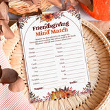 Friendsgiving Mind Match Game Printable