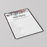 Halloween Bachelorette Party Icebreaker Game Mind Match Printable