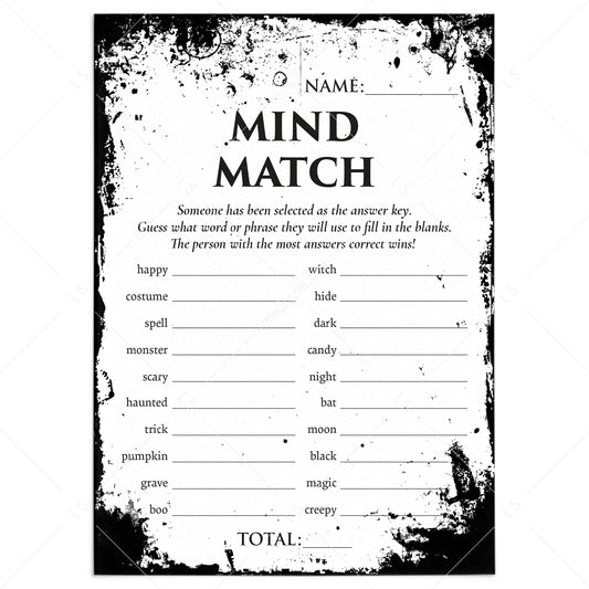 Halloween Group Game Printable Mind Match by LittleSizzle