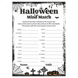 Halloween Mind Match Finish The Phrase Game Printable by LittleSizzle