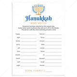 Hanukkah Group Game Printable Mind Match by LittleSizzle