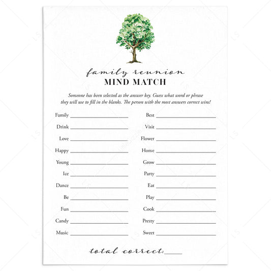 Fun Game for Large Families Printable Mind Match by LittleSizzle