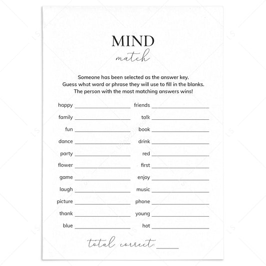 MindMatch Game Printable Icebreaker by LittleSizzle