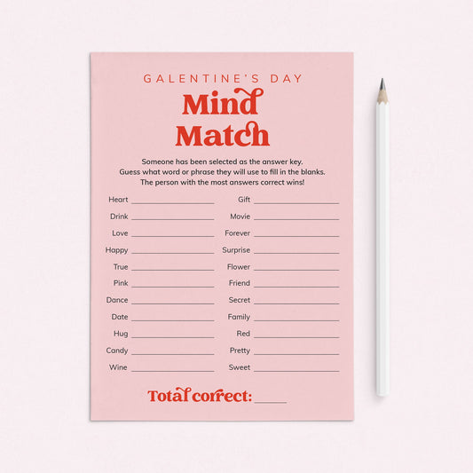 Galentines Game Printable Mind Match