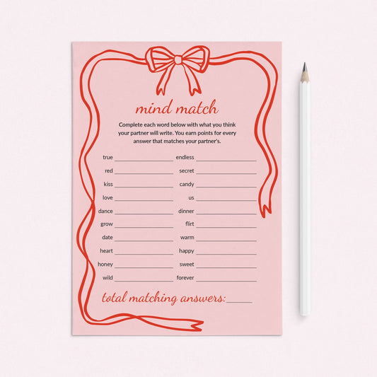 Mind Match Couple Game Printable by LittleSizzle