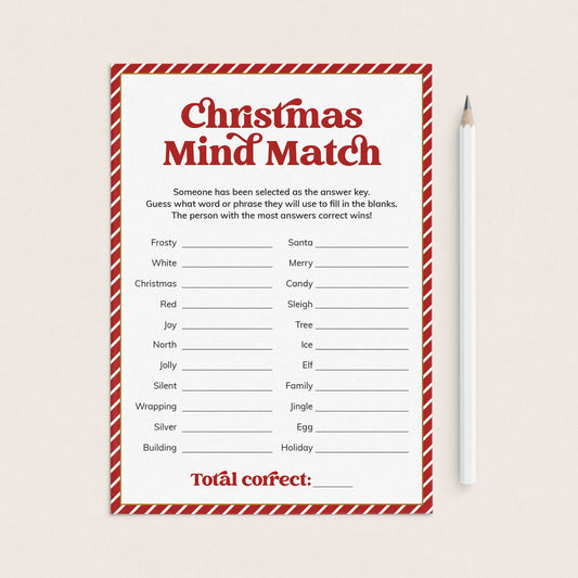 Mind Match Christmas Icebreaker Game Printable by LittleSizzle