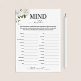 Anniversary Party Game Couples Mind Match Printable by LittleSizzle
