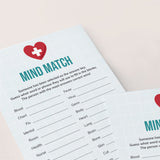 Nurse Party Game Finish My Phrase Mind Match Printable
