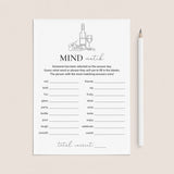 Wine Party Icebreaker Game Mind Match Printable by LittleSizzle