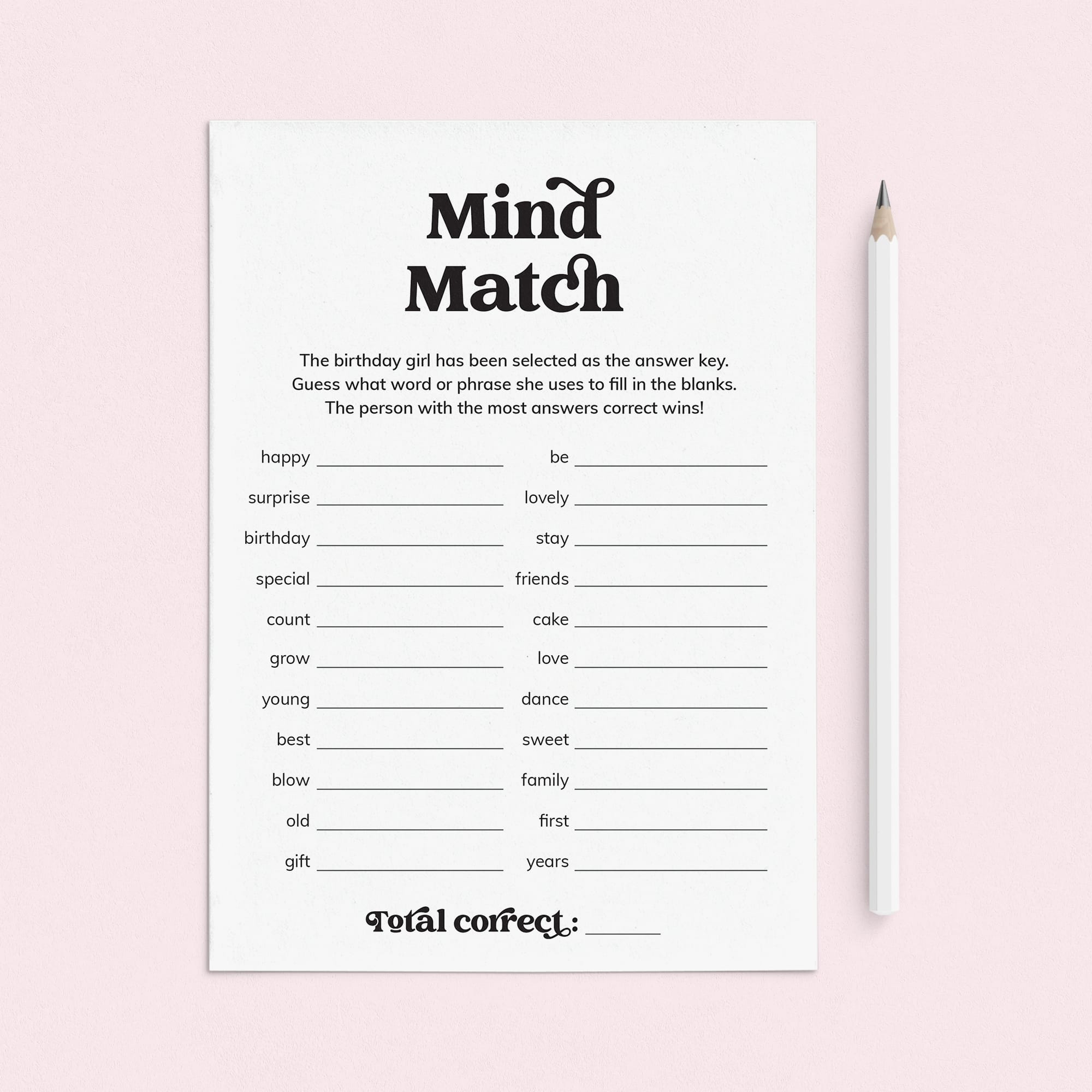 Birthday Mind Match Game Printable by LittleSizzle