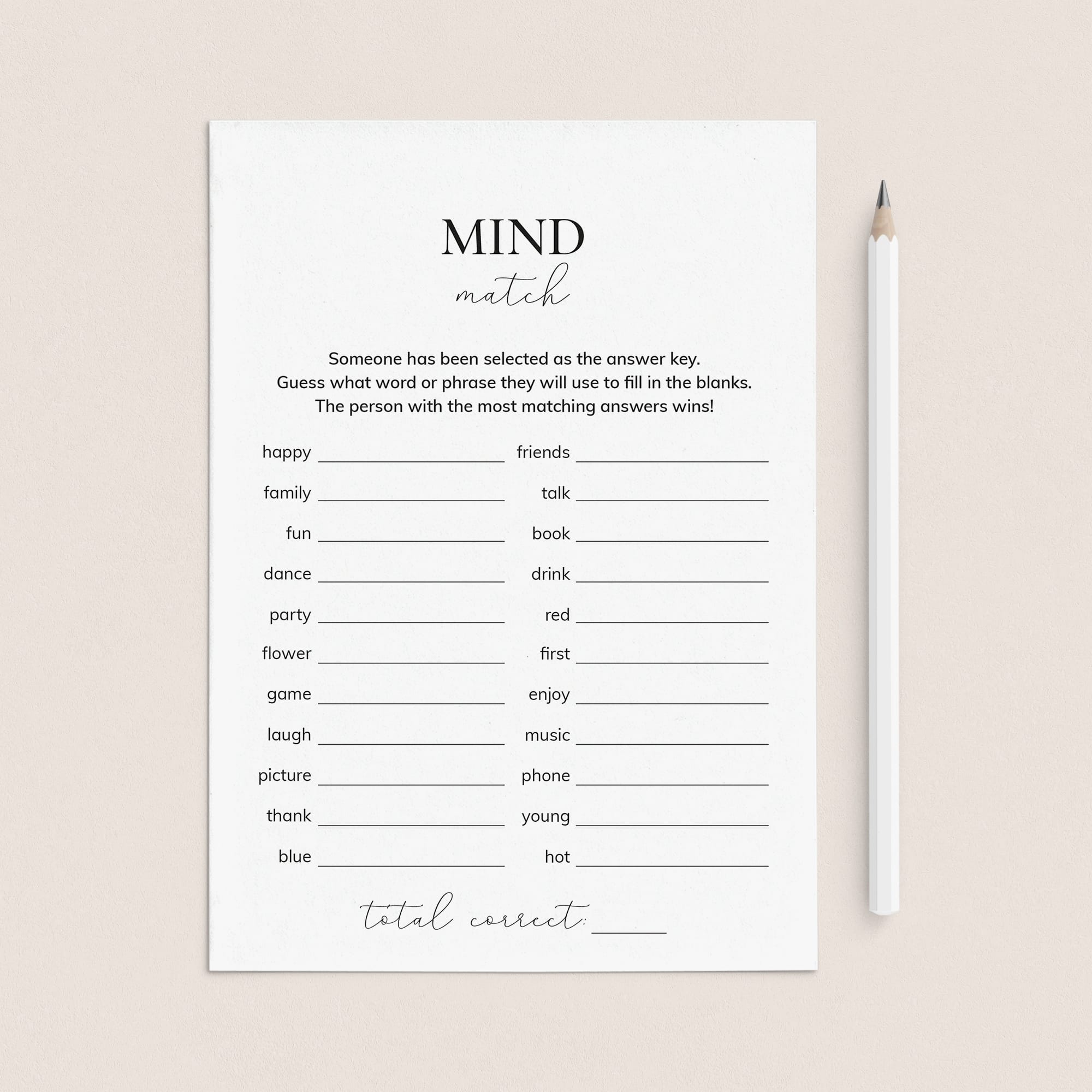 MindMatch Game Printable Icebreaker by LittleSizzle