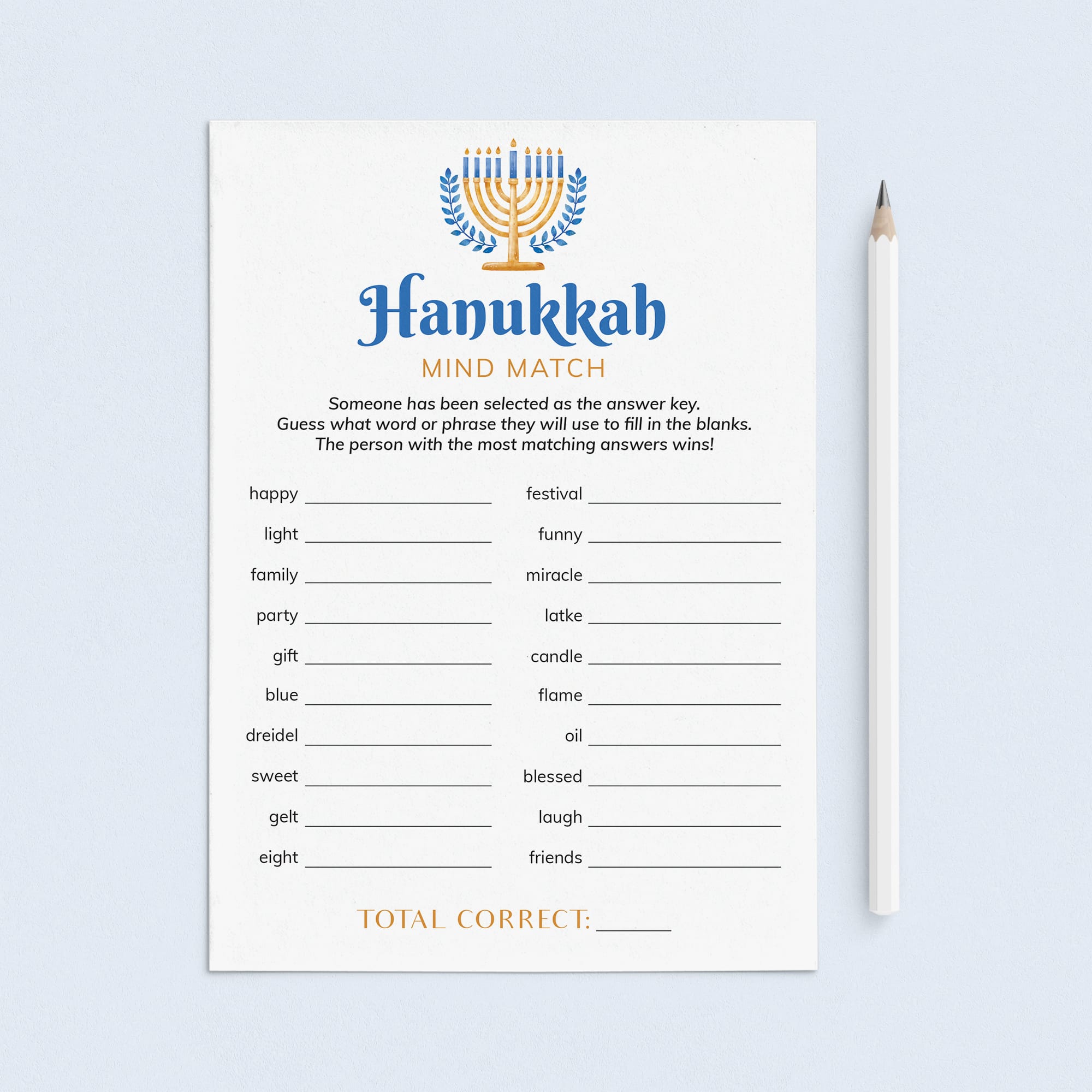 Hanukkah Group Game Printable Mind Match by LittleSizzle