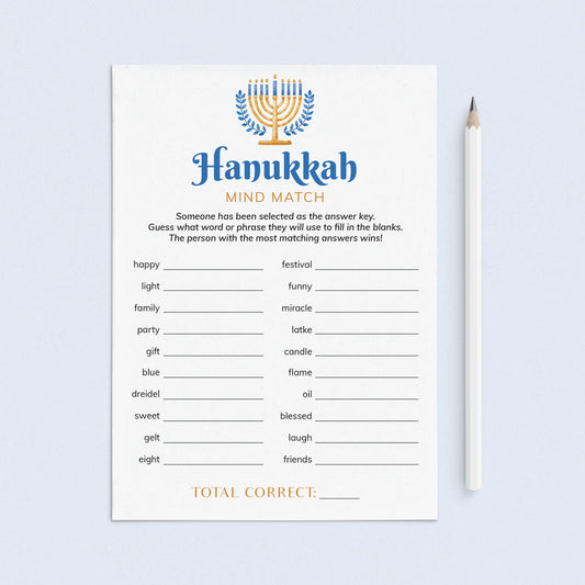 Hanukkah Group Game Printable Mind Match by LittleSizzle