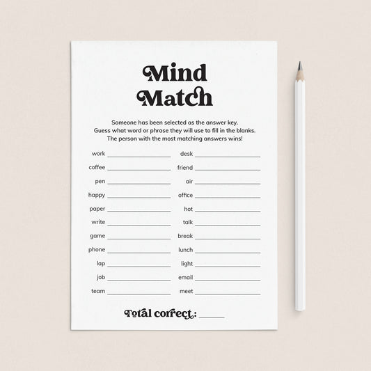 Office Ice Breaker Game Mind Match Digital Download by LittleSizzle