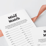 Birthday Mind Match Game Printable