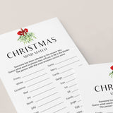 Minimalist Christmas Game for Groups Mind Match Printable