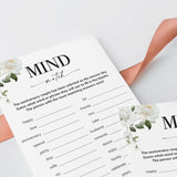Anniversary Party Game Couples Mind Match Printable
